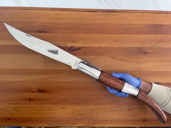 14" Gigantic Arabian Style Navaja Folding Knife Collector's Item Fully Functional with Ratchet