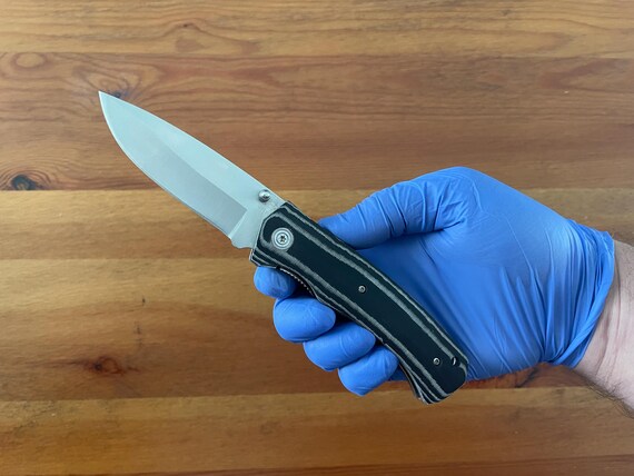 3.34" Stainless Steel Blade Tactical Knife Micarta Scales Pocket Clip