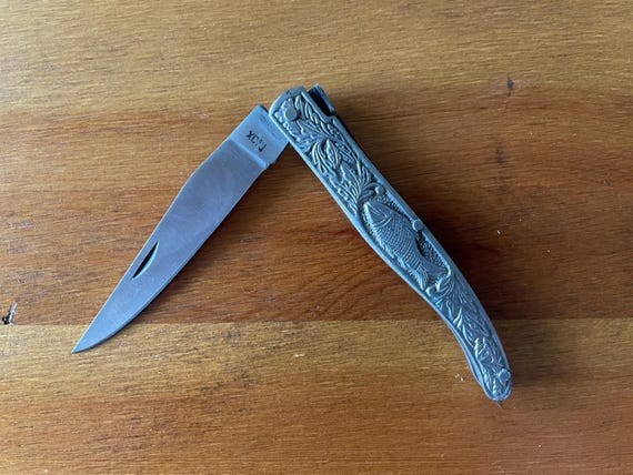 3.8" Spanish Navaja Pocket Knife Decorated Handle From Spain