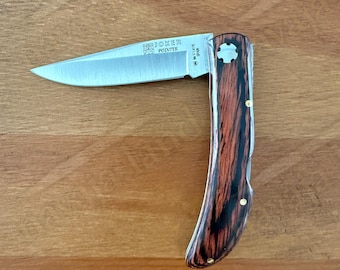 3.15” Joker Pointer Camping Folding Knife (Red Wood Handle) Handmade in Spain