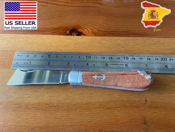 3.14" Sailor Pocket Knife Cut Tip Wood Handle Ships from USA Made in Spain