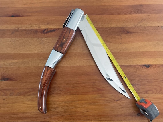 14" Gigantic Arabian Style Navaja Folding Knife Collector's Item Fully Functional with Ratchet