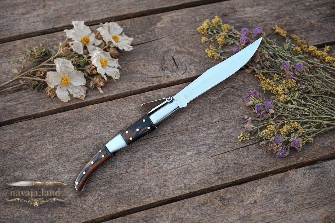 Spanish Rachet 4” Arabian Style Spanish Navaja – Red Wood & Steel Handle | Ratchet ...