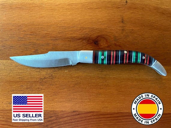 3.14" Manchegan Spanish Navaja Piston Pocket Knife Plastic Scales - NO ratchet
