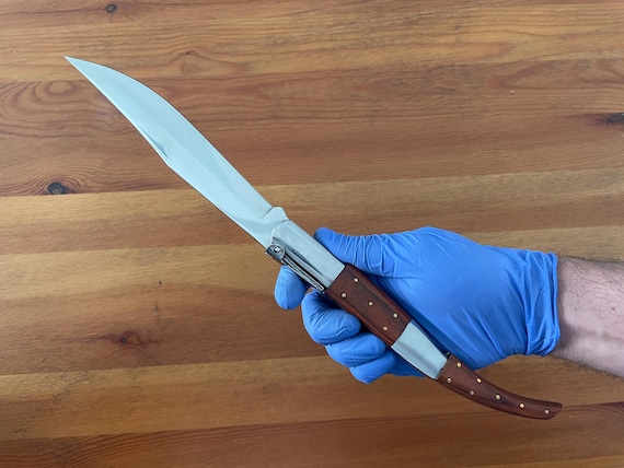 6.5" Long Blade Arabian Style Navaja Folding Knife Red Wood Scales From Spain