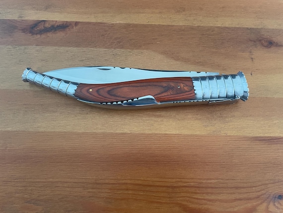 9 in. Estilete Spanish Navaja Folding Knife Red Stamina Wood Handle from Spain