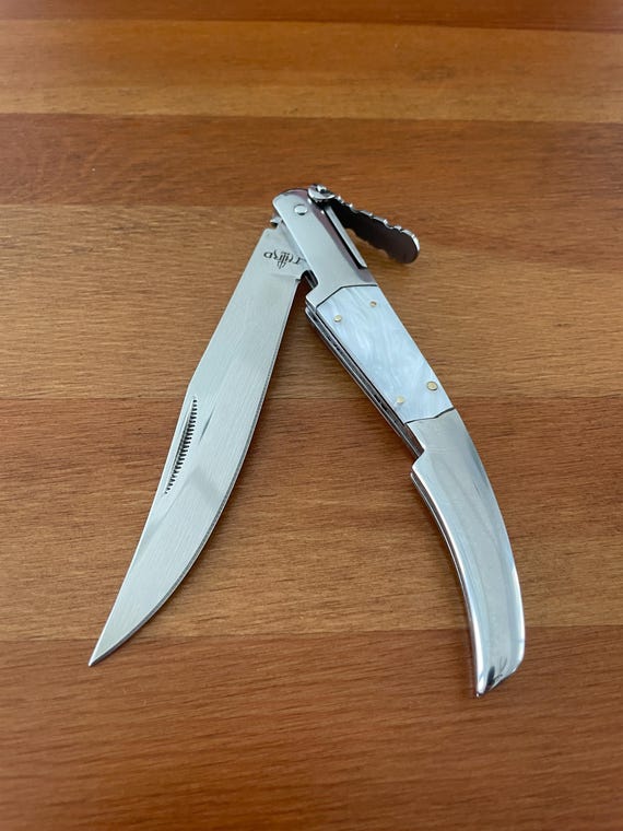 4.3" Arabian Style Navaja with Ratchet Pocket Knife Pearl Silk Model