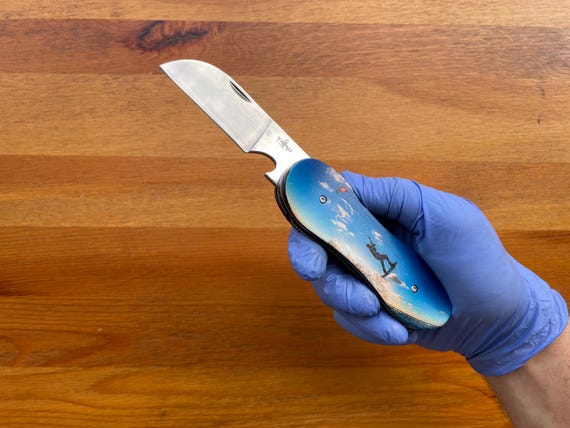 3.14 in. 420 Steel Navaja Kitesurf Pocket Knife Bottle Opener Liner Lock