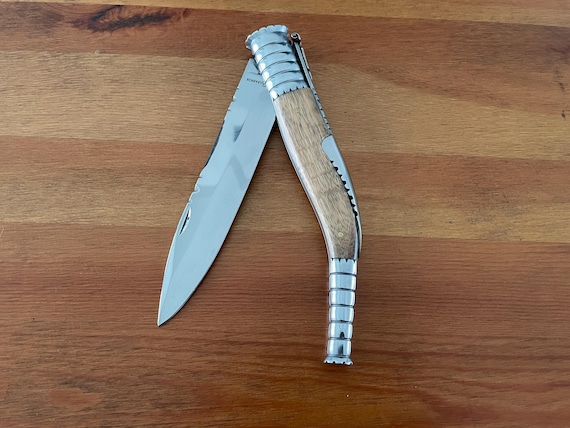 6.3 in. Spanish Navaja Folding Knife Zebra Wood Handle