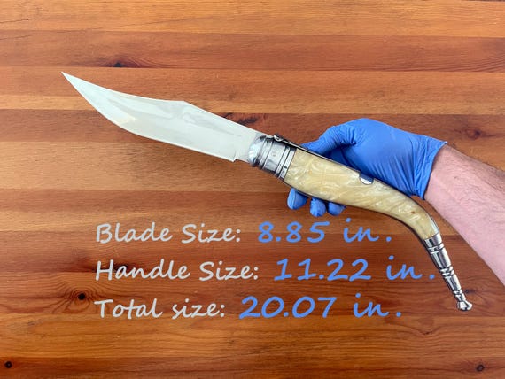 8.85" Giant Navaja Sevillana Folding Pocket Knife Nacre Imitation Handle Ratchet