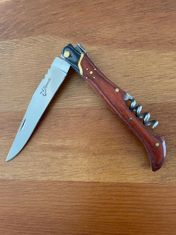3.54” Navaja Laguiole Folding Pocket Knife Red Stamina/Mikarta Handle Corkscrew