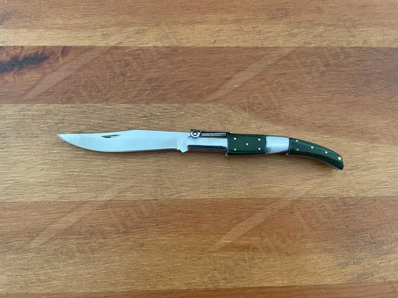 Spanish Rachet 3.14” Arabian Style Spanish Navaja Folding Knife – Green Wood & Steel ...