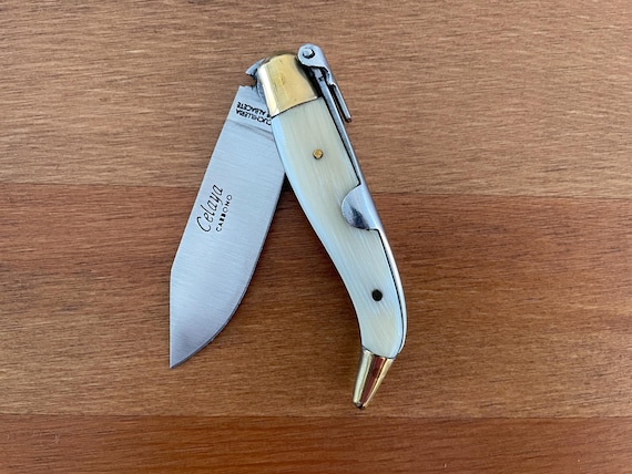 2.5” Celaya Spanish Navaja Teja Albacete Pocket Knife Bullhorn Scales Handcrafted
