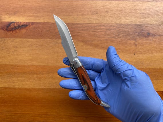 3.14” Spanish Navaja Teja Albacete Pocket Knife Red Wood Scales From Spain