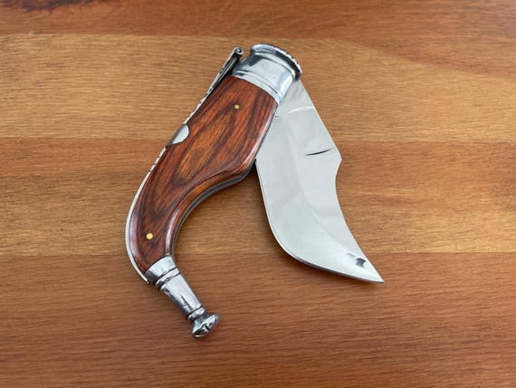 3.5” Spanish Navaja Capaora Pocket Knife Red Stamina Wood