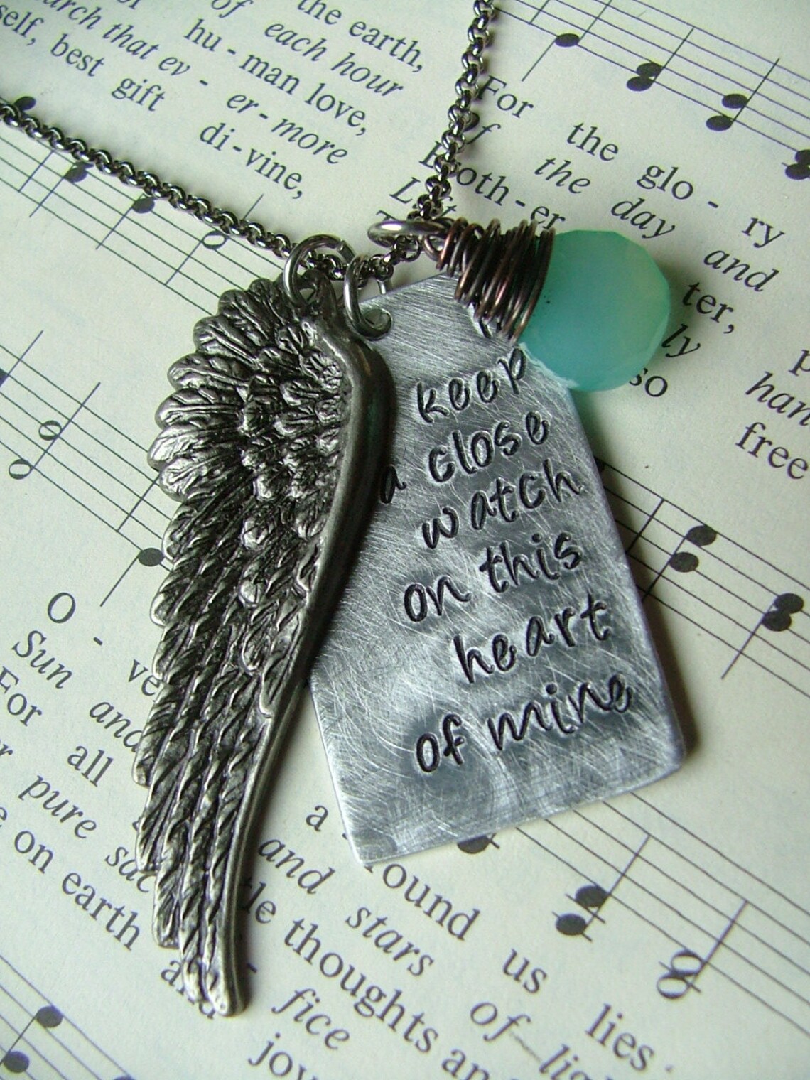 I Keep A Close Watch On This Heart Of Mine Custom Hand Stamped Etsy