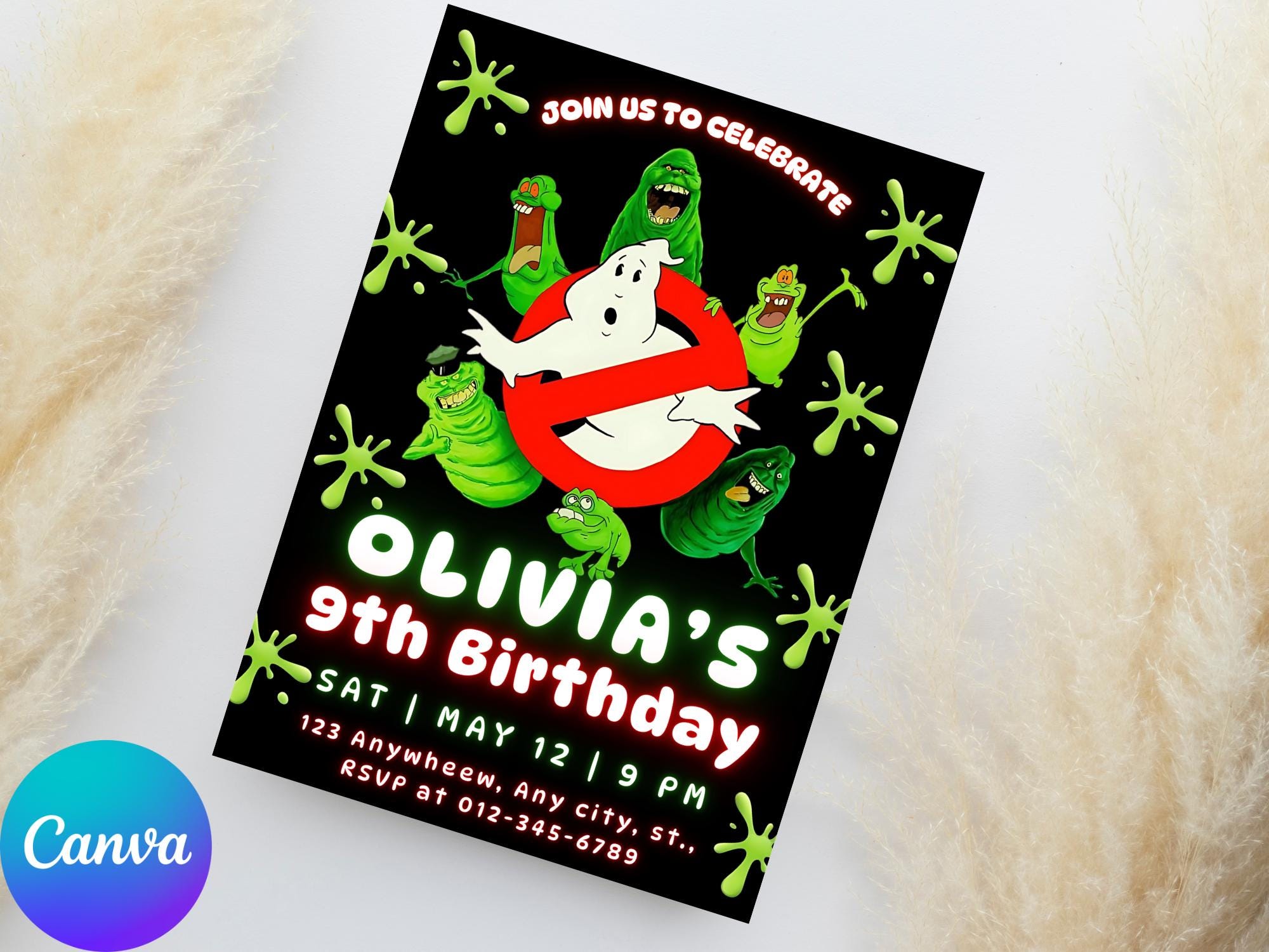 Editable Ghostbusters Birthday Invitation | Printable Ghostbusters ...
