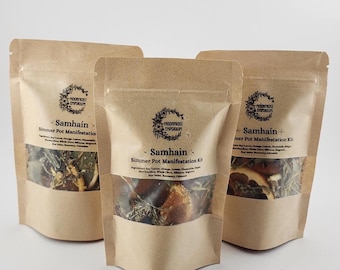 Kit de hechizos de manifestación para Samhain, olla a fuego lento, popurrí para estufa, fragancia otoñal para el hogar, aromaterapia otoñal