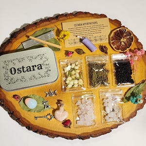 Ostara Travel Altar Portable Mini Witchcraft Tin Witches Tools Organic Herbs & Flowers Natural Crystals Handmade Springtime Witch Gift Box