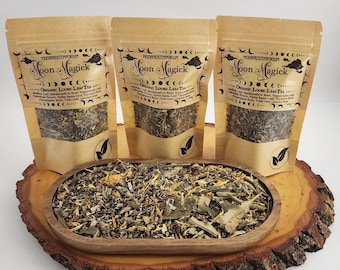 Moon Magick Organic Herbal Tea Witches Ritual Brew Loose leaf Herbal Tea Leaf Reading Lovers Gift Full Moon Phase Manifestation Witchy Gift