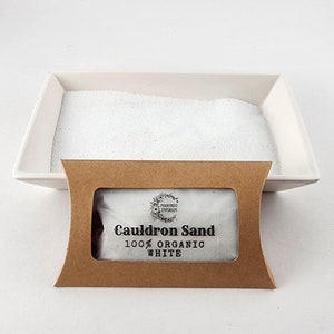 White Cauldron Sand All Natural Organic Scented or Unscented Pure Essential Oil Smudge Pot Incense Burner Ritual Sand Altar Tools