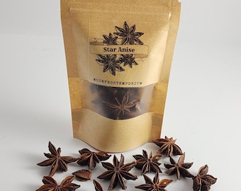 Star Anise Premium Organic Whole Flower & Pieces Dried Herb Kitchen Witch Magickal Spells Tea Simmer Pot Herb Home Decoration Altar Offering
