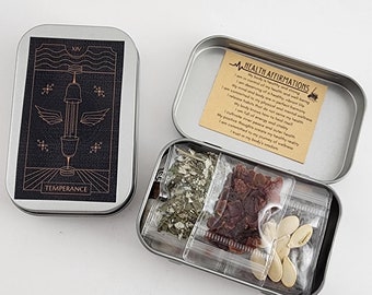Travel Altar Health & Wellness Portable Mini Witchcraft Tin Witches Temperance Travel Altar Mini Witch Gift Box Natural Organic Altar Tools