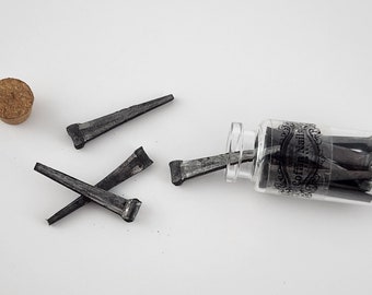 Period Coffin Nails Hand Forged Set of 10 Historic Square Nails Glass Bottle Protection Magic Witch Needle Banishing Solid Steel Coffin Nail