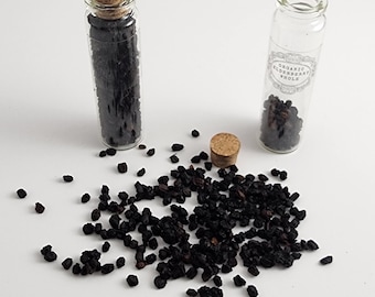 Elderberries Dried Herb Glass Jar Kitchen Witch Organic Wildcrafted Magickal Herbs for Spells Altar Offering Spell Bottle