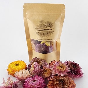 Chrysanthemum Flowers Premium Dried Colored Floral Kitchen Witch Magickal Herbs for Spells Altar Offering
