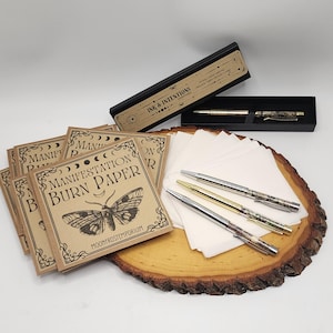 Zestaw długopisów do zaklęć „Manifestacja, spalenie” i rytualnie wykonanych intencji, zestaw narzędzi ołtarzowych