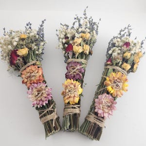 9&quot;- 10&quot; Imbolc Smudge Wand Herbal Smoke Sage Alternative Lavender Rose Floral Herbs Smoke Altar Cleansing Ritual Stick Smoke Cleansing