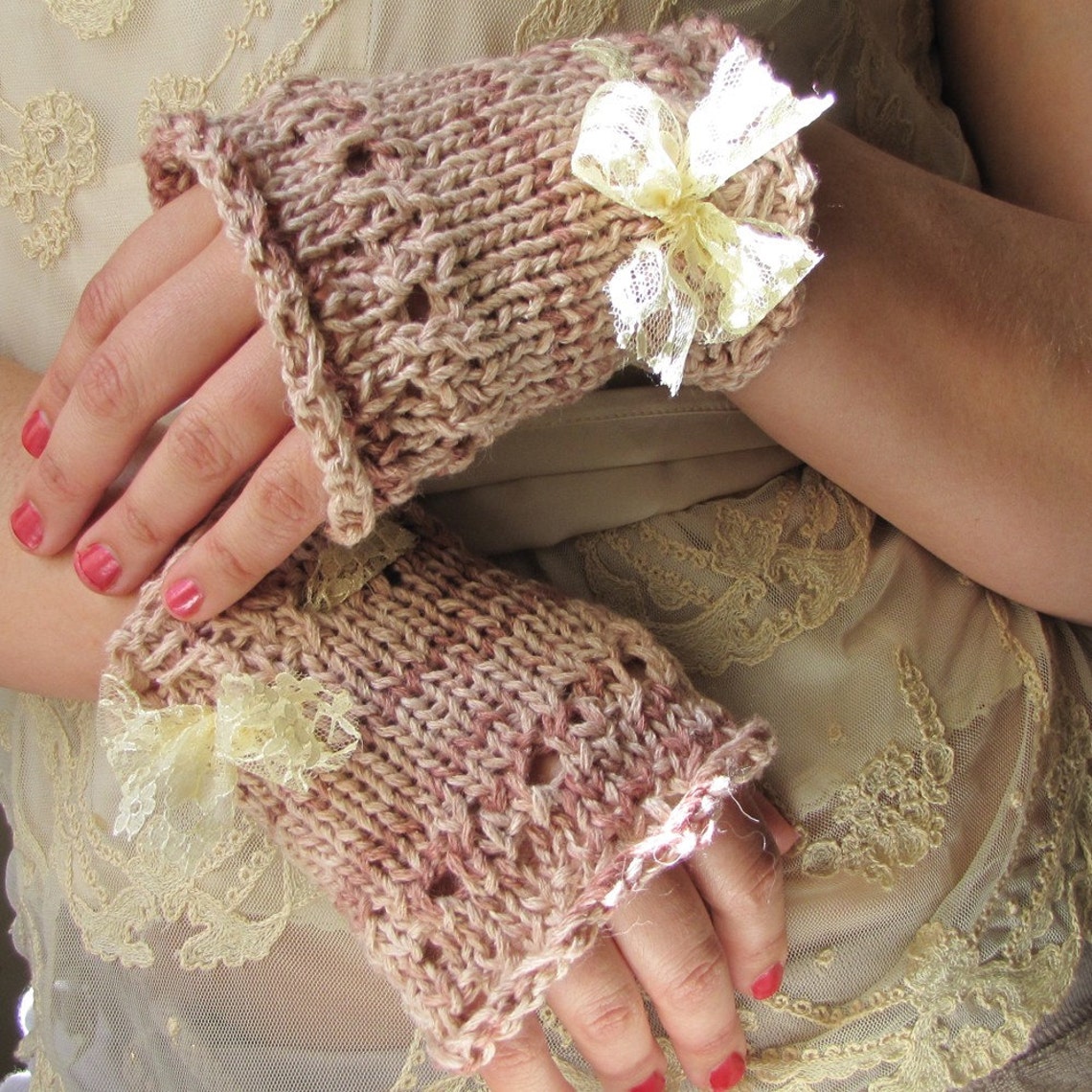 Pink Tea Gloves Etsy