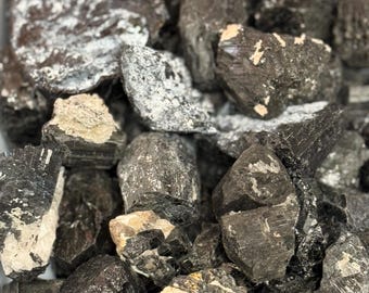 Raw Black Tourmaline Chunk | Negativity Protection Stone