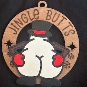 Snowman Jingle Butts, funny snowman ornaments, Christmas ornament, gag gift, hilarious holiday gift