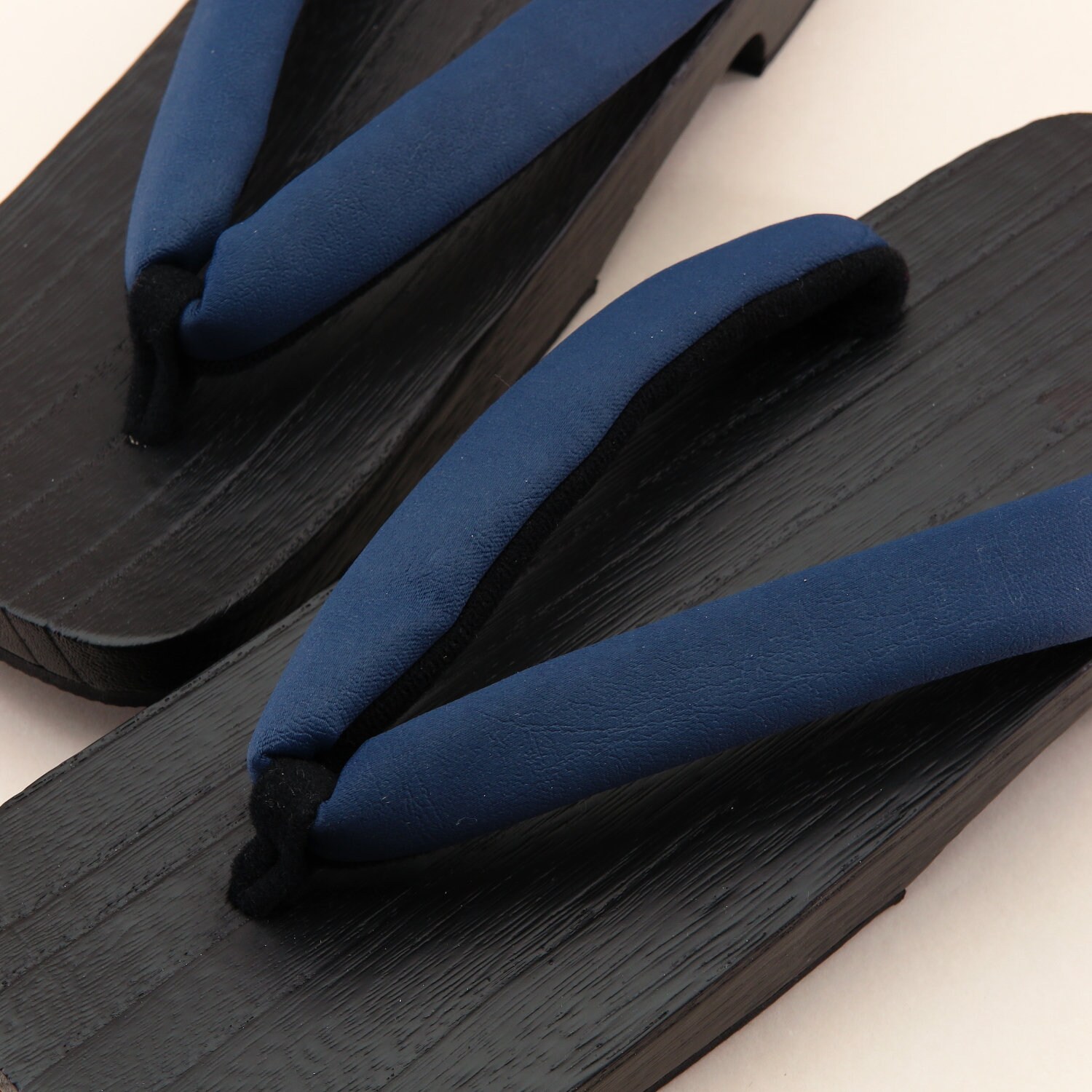 Japanese Wooden Geta Plain Navy Tones Kimono Clothing Shoes