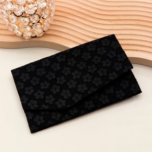 Japanischer Magnetbeutel Kirschblüte Schwarztöne Handgefertigter Beutel Elegante Geldbörse & Kartenetui Stoffbeutel, Made In Japan