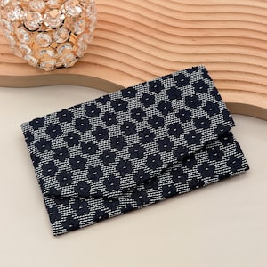 Japanischer Magnetbeutel Kirschblüte Marinetöne Handgefertigter Beutel Elegante Brieftasche & Kartenetui Stoffbeutel, Made In Japan