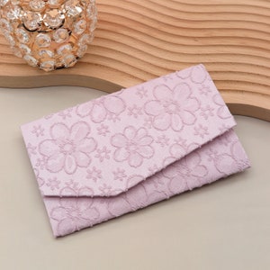 Japanischer Magnetbeutel Sakura Pink-Töne Handgefertigter Beutel Elegante Brieftasche & Kartenetui Stoffbeutel, Made In Japan