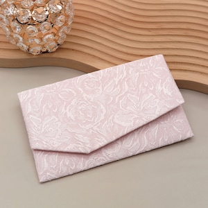 Japanischer Magnetbeutel Rose-Rosa-Töne Handgefertigter Beutel Elegante Brieftasche & Kartenetui Stoffbeutel, Made In Japan