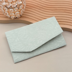 Japanischer Magnetbeutel Peony Grüntöne Handgefertigter Beutel Elegante Brieftasche & Kartenetui Stoffbeutel, Made In Japan