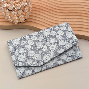 Japanischer Magnetbeutel Rose Marinetöne Handgemachter Beutel Elegante Brieftasche & Kartenetui Stoffbeutel, Made In Japan