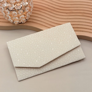 Japanischer Magnetbeutel Polka Dot Beige-Töne Handgefertigter Beutel Elegante Brieftasche & Kartenetui Stoffbeutel, Made In Japan