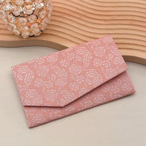 Japanischer Magnetbeutel Rose-Rosa-Töne Handgefertigter Beutel Elegante Brieftasche & Kartenetui Stoffbeutel, Made In Japan