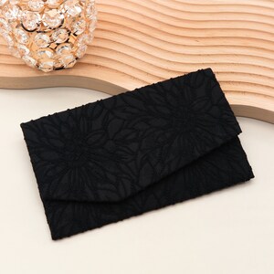 Japanischer Magnetbeutel Chrysantheme Schwarztöne Handgefertigter Beutel Elegante Brieftasche & Kartenetui Stoffbeutel, Made In Japan