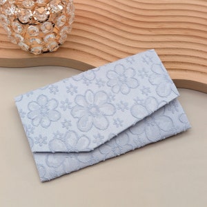 Japanischer Magnetbeutel Sakura Blautöne Handgefertigter Beutel Elegante Brieftasche & Kartenetui Stoffbeutel, Made in Japan