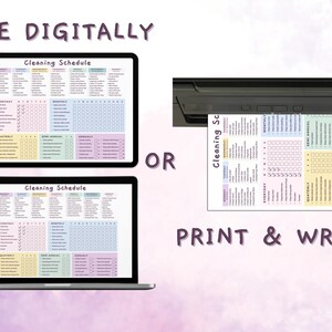 Editable Cleaning Schedule Planner: Household Chore Chart (printable ...