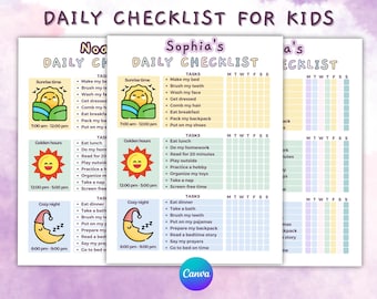 Kids Daily Checklist: Editable Responsibility Chart (Digital Download)