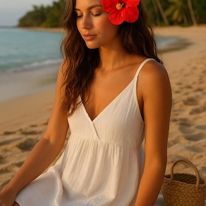 Hibiscus Hair Flower Clip – Tropical Floral Hair Accessory for Women
