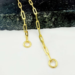 14K Solid Gold Paperclip Chain Layering Chain Dainty Link Chain Necklace Everyday Chain Minimalist Chain  Thick Chain Necklace Trendy Chain